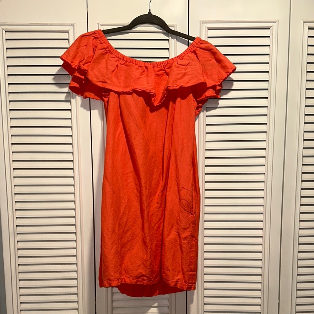 Coral Off-Shoulder Dress